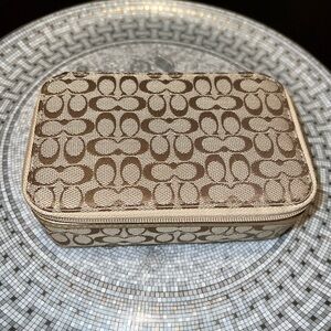 SOLD!! Coach Monogram Signature Fabric Zip Jewelry Box/Travel Case